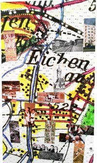 &#039;Menschen gestalten Eichenau&#039; - 2007, colorierte Landkarte mit Fotos